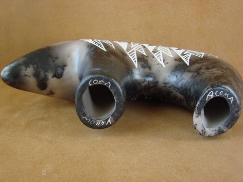 Acoma Indian Pottery Horse Hair Bear Friendship Sculpture by Louis - Picture 8 of 10