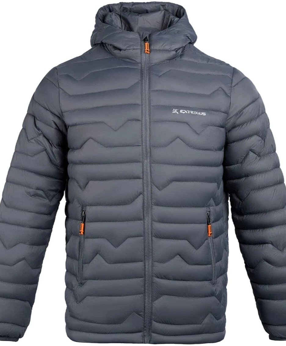 Extremus Outlook Peak Puffer Style Winter Coat Jacket Hood Grey Gray Medium NWT