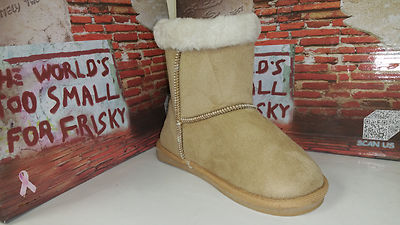 Frisky Tan Faux Suede Girls Youth's Snow Winter Shoes Boots size 11-4 F9511