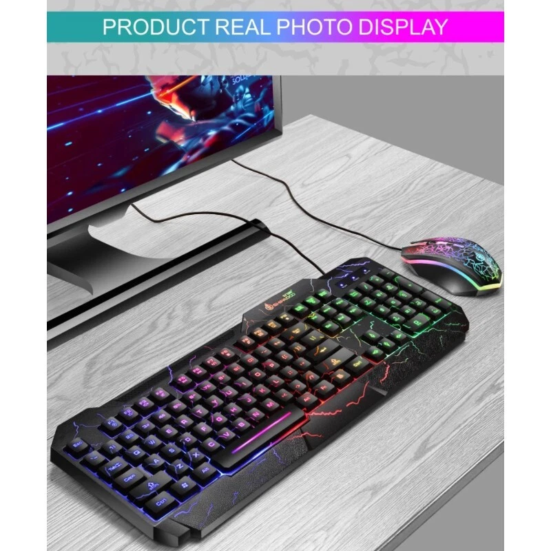 Gaming Keyboard And Mouse Set RGB Multicolour Backlit Keyboard for PC Laptop - Image 3 of 4