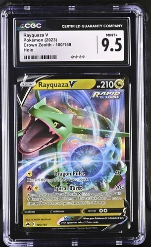 ✨✨ CGC 9.5 Rayquaza V 100/159 Pokémon Crown Zenith Pokemon Card