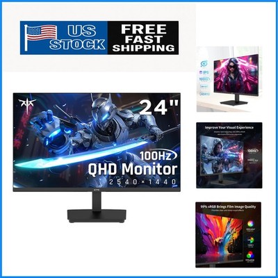 High-Resolution 24 Inch Monitor - 2560x1440, Matte Finish, Eye Comfort Features