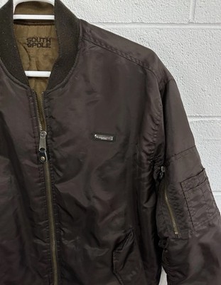 VTG Southpole Brown Reversible Quilted Bomber Zip Jacket Coat Y2K
