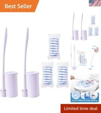 Disposable Toilet Brush Holder Set Toilet Wand Pack of 2 Toilet Cleaner Scrub...