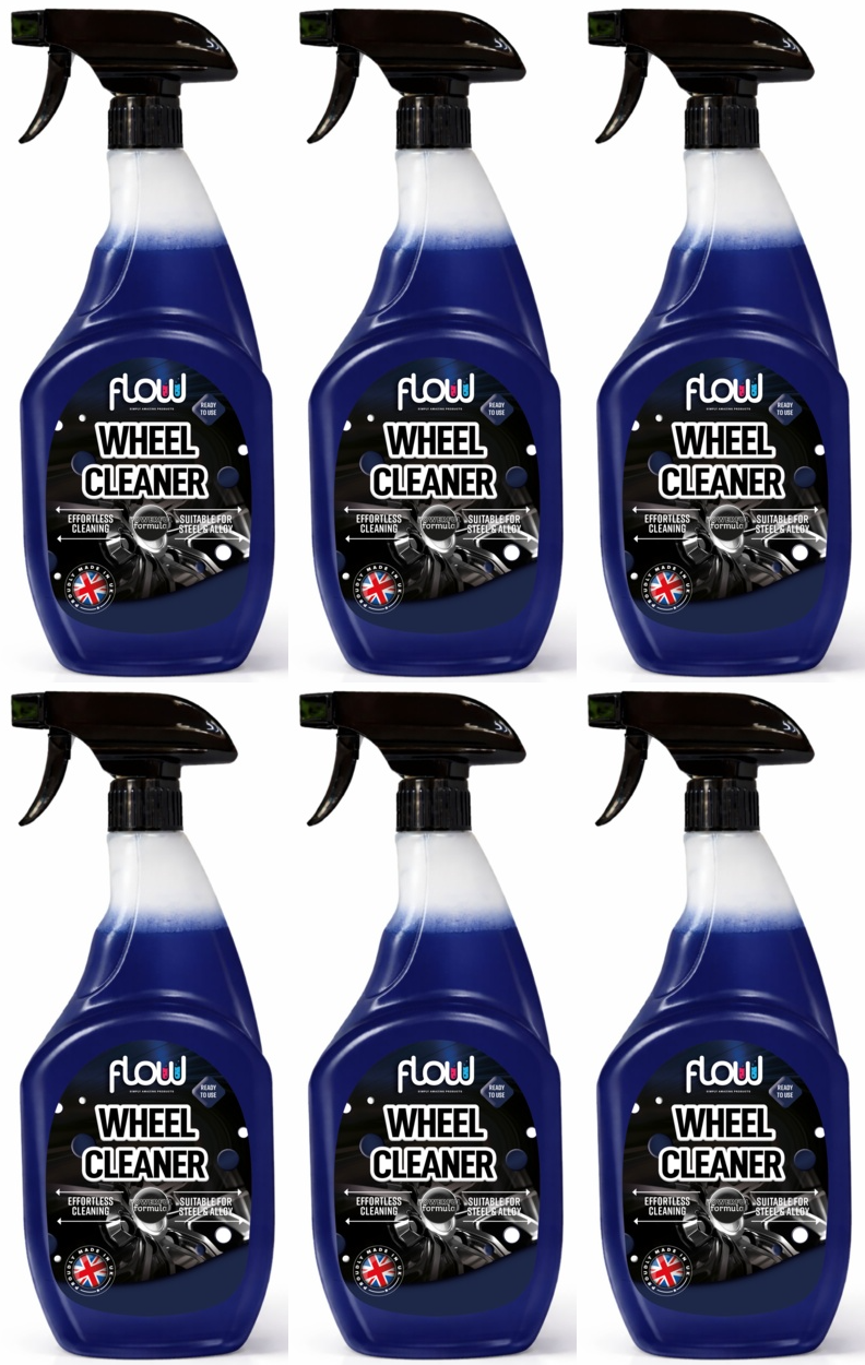 6x FlowChem Wheel Alloy Cleaner Car Van Dirt Road Grime Brake Dust Restore 750ml