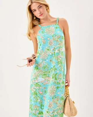 Lilly Pulitzer Kyleigh Maxi Dress Fresh Water Blue Sunbathers