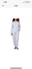 Lounge Set Long Sleeve Top and Pants Light Blue Sleepwear