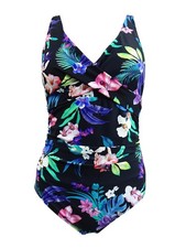 Island Escape Women's Monterey Underwire One-Piece Swimsuit 6, Black Multi 