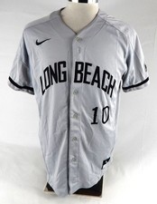 2018 Long Beach State Dirtbags #10 Game Used Grey Jersey Baseball L 868
