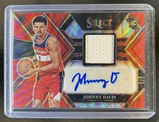 2022-23 Select Johnny Davis Rookie Jersey Auto Red Wave Prizm RC #RJA-JDV