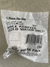Charlotte Male Adapter Cold Water Only  3/4" CTS CPVC 2109 Lot of 2