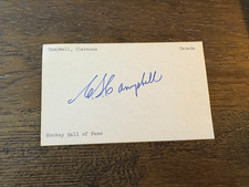 Clarence Campbell NHL President HOF signed autographed Hockey 3x5 index card