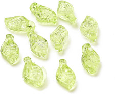 Green Leaf Charms Transparent Acrylic Leaves Pendants Leaf Shape Bead Charms Bul