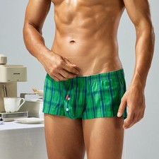 New Men's Fashion Comfort Checkered Boxer Shorts Breathable Underwear Casual