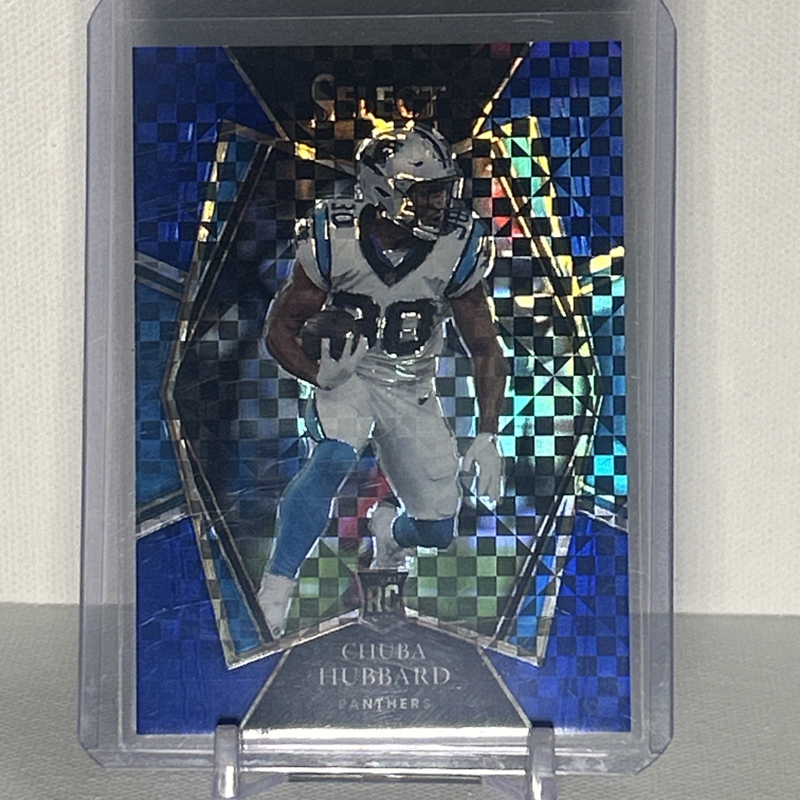 2021 Panini Select Chuba Hubbard Rookie Premier Level Blue Prizm /149 #176