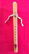 Native American Style Wood Flute 19" Signed "Yeti" over bear claw 7-24-14 243
