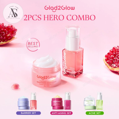 Glad2Glow 2-In-1 Basic Skincare Set   Moisturizer & Facial Serum combo