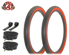 ALTA PERFORMANCE Bicycle 24"x 2.125" Black/Red TIRES Classic Mini BRICK 6pc SET.