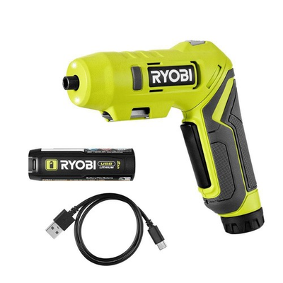 #ad RYOBI USB Lithium Screwdriver Kit with 2.0 Ah Battery and Charging Cable $29.95