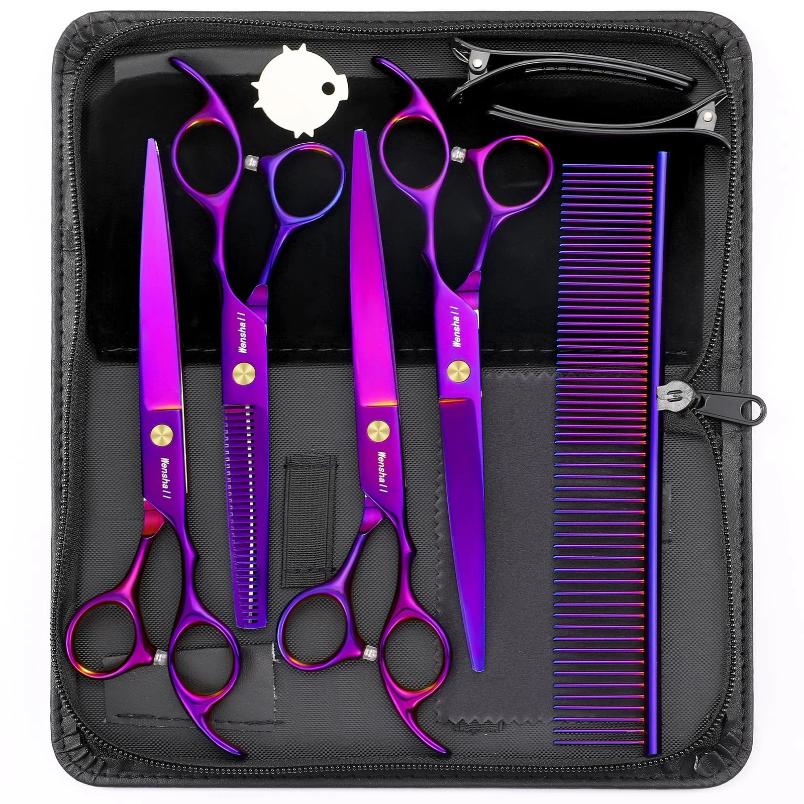Wenshall Professional Dog Grooming Scissors Set - 6.5 Thinning, 7 Straight, 7...