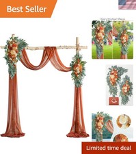 Artificial Wedding Flowers  Draping Fabric Set: Elegant Burnt Orange Decor