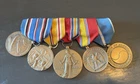 Vintage Lot Of 5 Original WWII & Korea U.S. Military Service Medals w/Ribbons