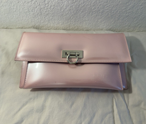 Rare Beijo Pink Patent Finish Clutch or Shoulder Bag