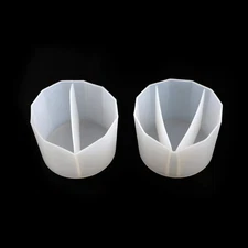 2PCS Silicone Split Cups Fluid Art Split Cups Reusable Mixing Cup 2+3 Channels,