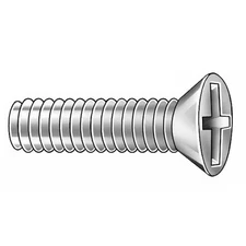 #10-32 X 3/4 In Phillips Flat Machine Screw, Plain Brass, 100 Pk, 116131-Pg