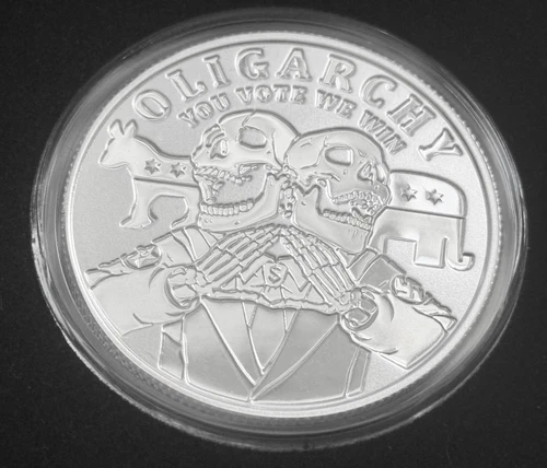 2016 Oligarchy Reverse Proof Silver Shield 1 Troy oz .999 Silver Round BOX & COA