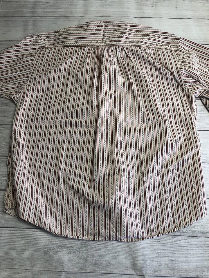 Camisa Dockers Para Hombres Extra Grande Blanca Roja Rayas Cuello Banda Manga Larga Informal Foto 4 de 4