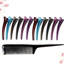 13 Pcs Hairdressing Plastic Duckbill Clip Hair Styling Partition Clamp