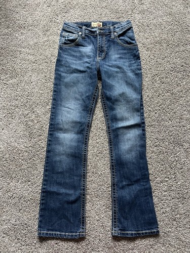 Wrangler 20X boys 14 jeans blue denim western adjustable waist cowboy boot rodeo - Picture 2 of 6