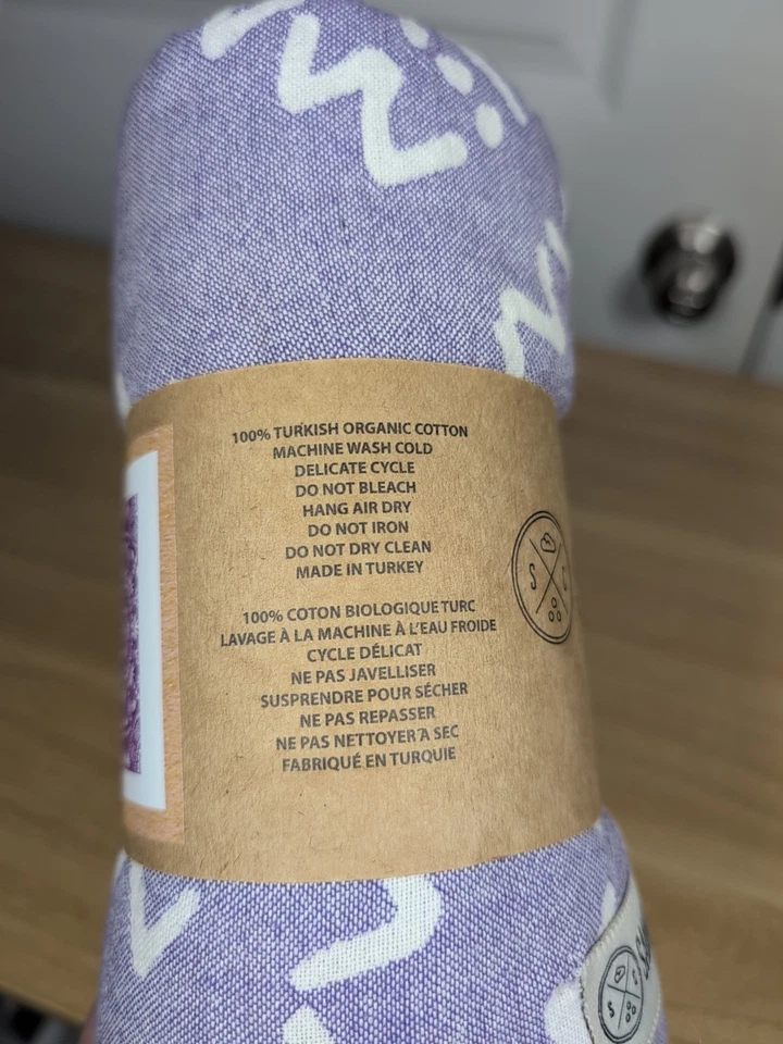"Toalla de playa turca boho púrpura nube de arena nueva con etiquetas 38"" x 64"" 100 % algodón" Foto 3 de 4