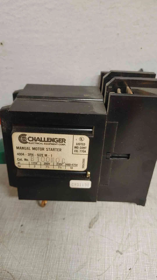 Challenger Manual Motor Starter B100M0C (109360) - Image 2 of 3
