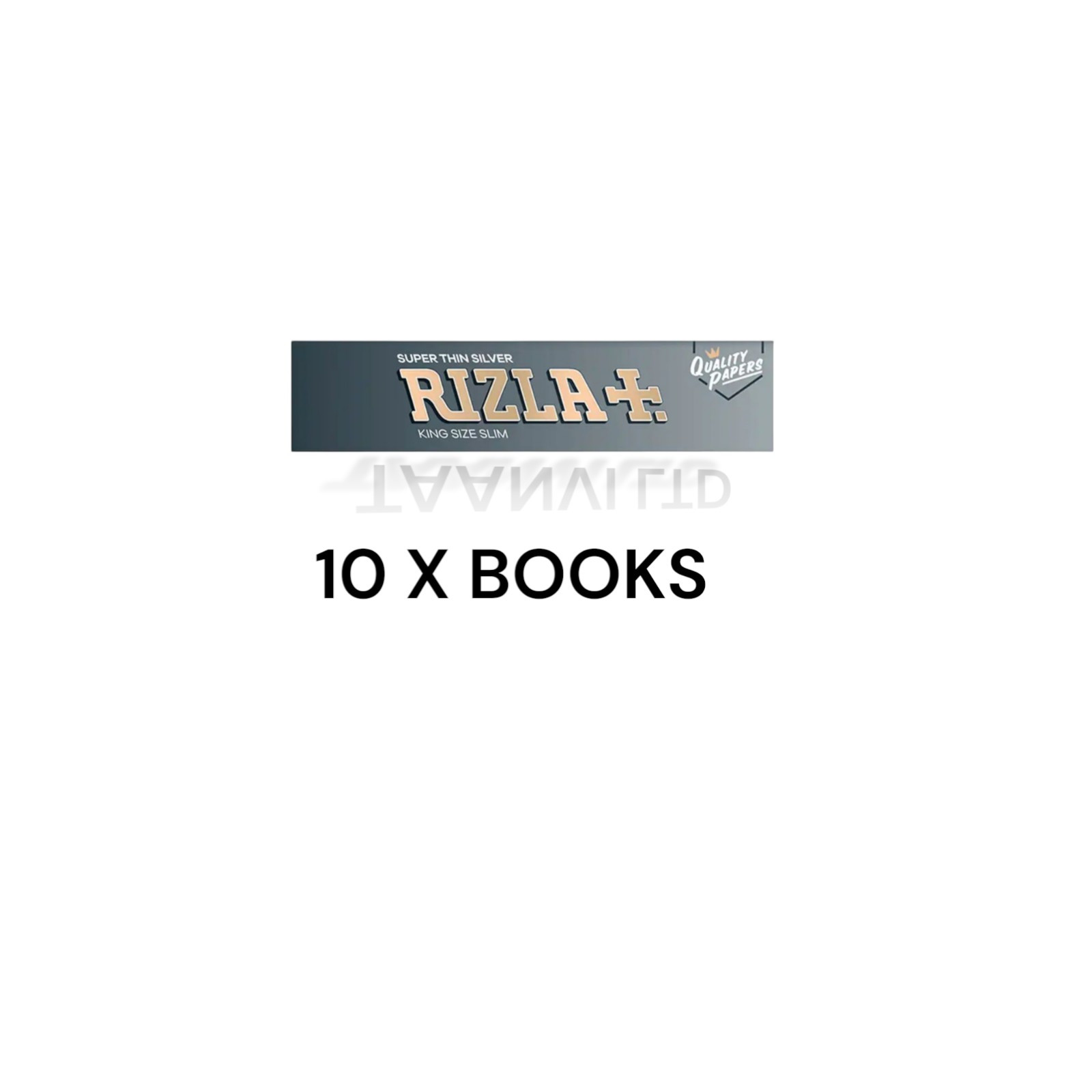 10 x RIZLA SILVER KING SIZE SLIM ULTRA THIN CIGARETTE SMOKING ROLLING PAPERS