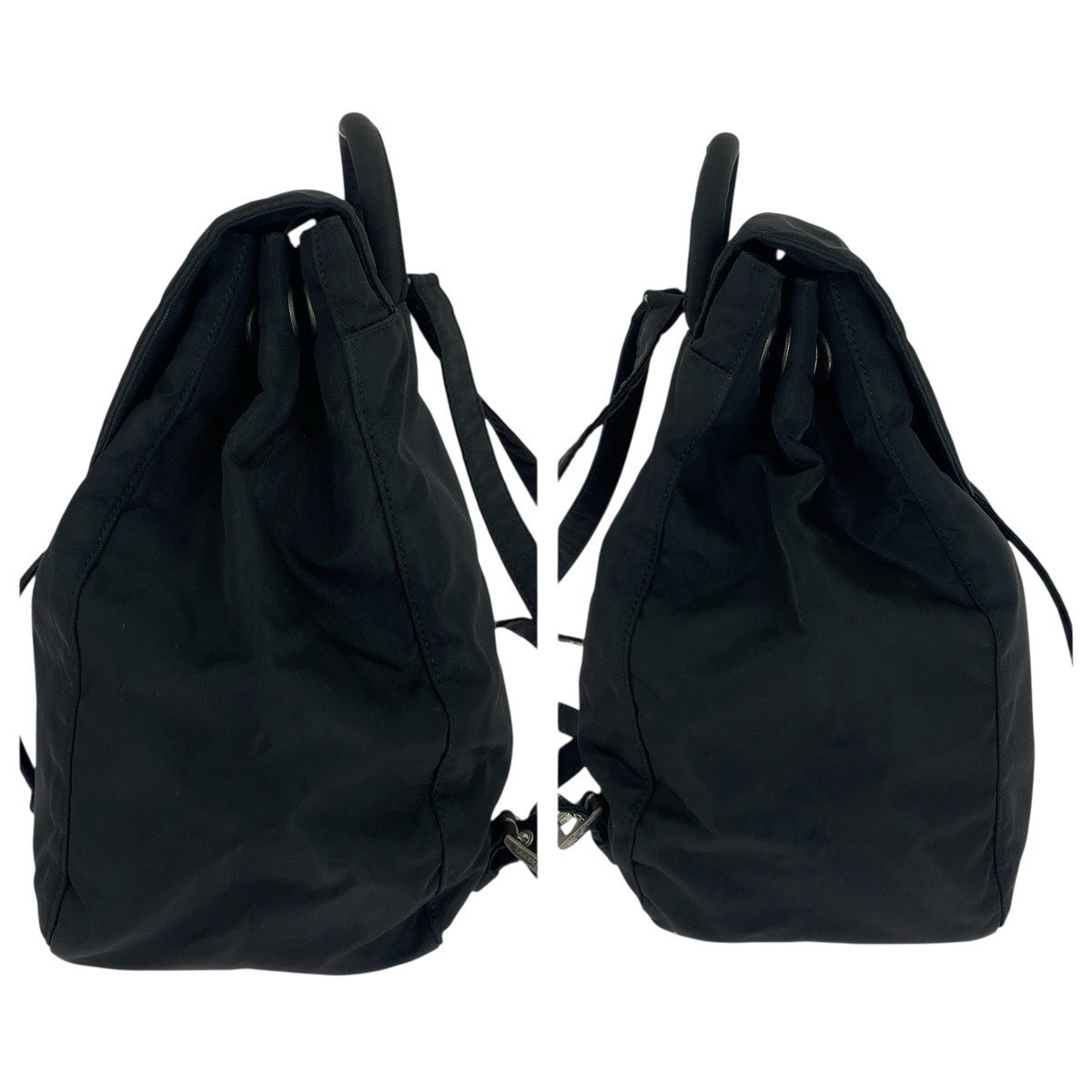 Excellent Condition PRADA Tessuto Triangle Logo Plate Black Silver Hardware Nylo thumbnail 8