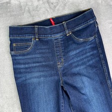 Spanx Jean-ish Skinny Ankle Leggings Womens Medium Blue Dark Wash Tummy Shaping