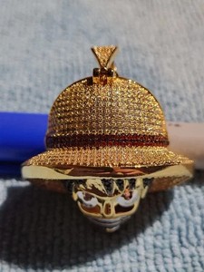Authentic 2.40Ct Round Real Moissanite Custom Luffy Anime Pendant 14K Yellow Gold Plated