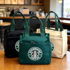 New Starbucks Canvas Tote Handy Lunch Bag Eco-friendly Tote Shopping Bags