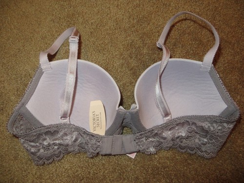 VICTORIA'S SECRET DREAM ANGELS GRAY BLING SPARKLE LACE LINED DEMI BRA ALL SIZES - Picture 4 of 4