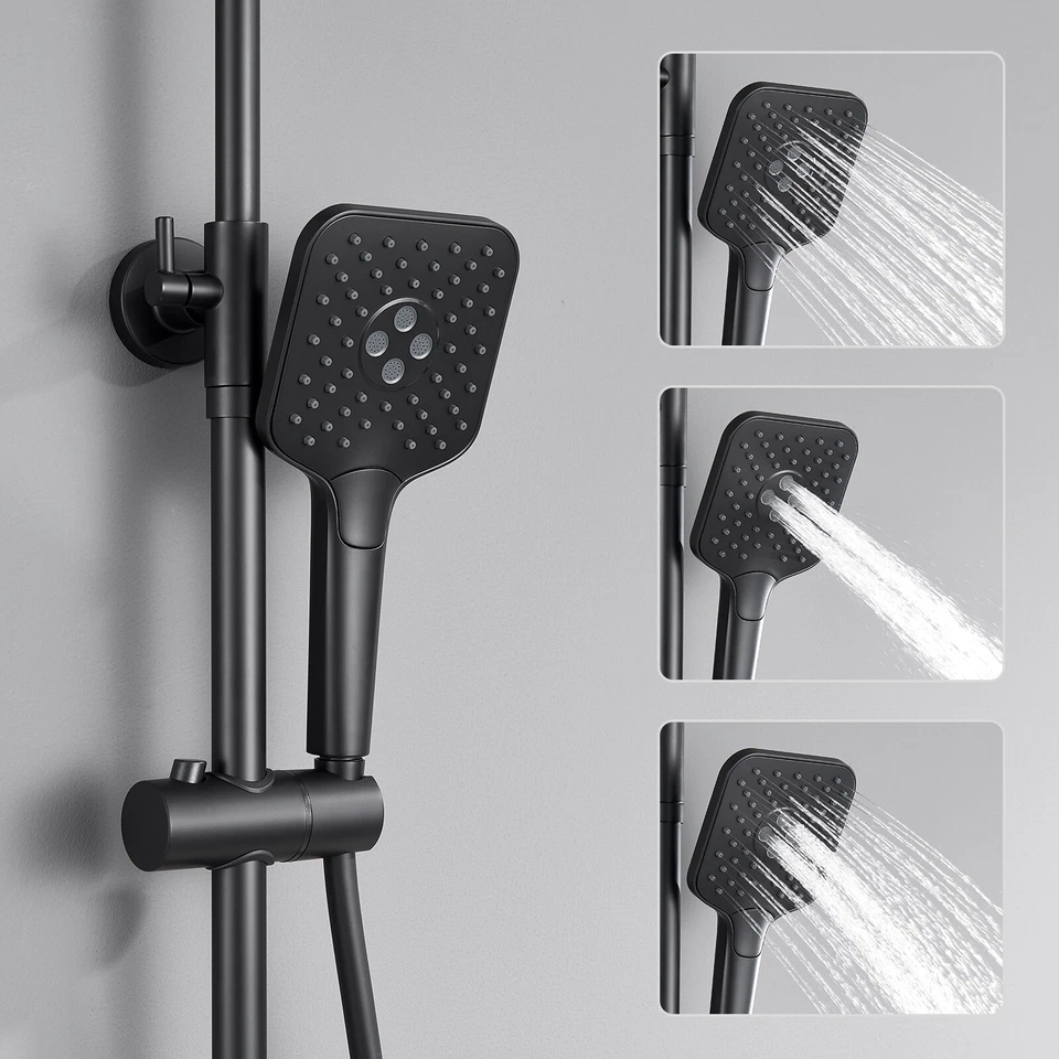 Brausethermostat Duscharmatur Schwarz Dusche Duschthermostat Mit Handbrause Set - Bild 3 von 4