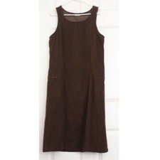 Vintage Faux Suede Midi Dress Sleeveless With Zipper Pockets Western Grunge