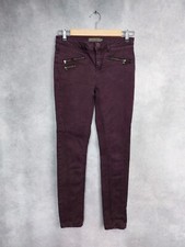 MINT VELVET JEANS 8R. DARK RED SKINNY ZIPPED POCKETS.  COTTON MIX.