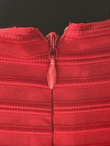 Calvin Klein Red Red Ribbed Criss/Cross Sleeveless Lined Sheath Dress Size 12 - Picture 10 of 15