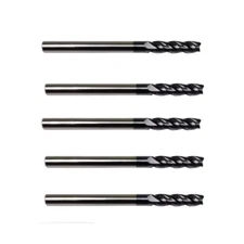 New 5 PCS - 3/16" 4 FLUTE CARBIDE END MILL - TiALN COATED USA