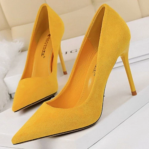 Sexy Damen-Pumps spitz zulaufend dünne High Heels modische Stilettos Partyschuhe - Bild 16 von 29