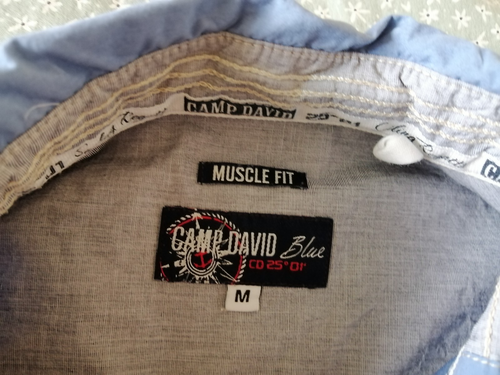 Camp David Herren Hemd, Gr. M, Blau, Baumwolle, - Bild 2 von 4