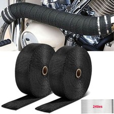 2 Roll X 2 50ft Black Exhaust Wrap Header Manifold Fiberglass Heat Wrap Tape 2 Roll X 2 50ft Black Exhaust Wrap Header Manifold Fiberglass Heat Wrap Tape