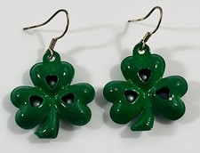 Three Leaf Clover St. Patricks Day Ball Barring Earrings SEE PHOTOS 